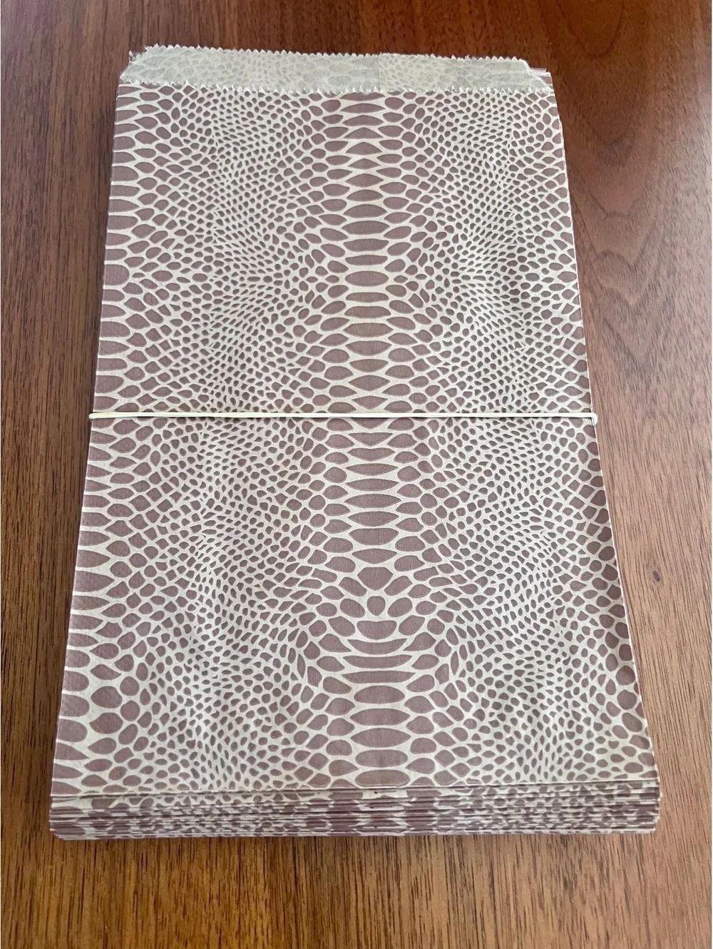 Qty 140 Kraft Snakeskin Print Flat Merchandise Paper Gift Bags 6